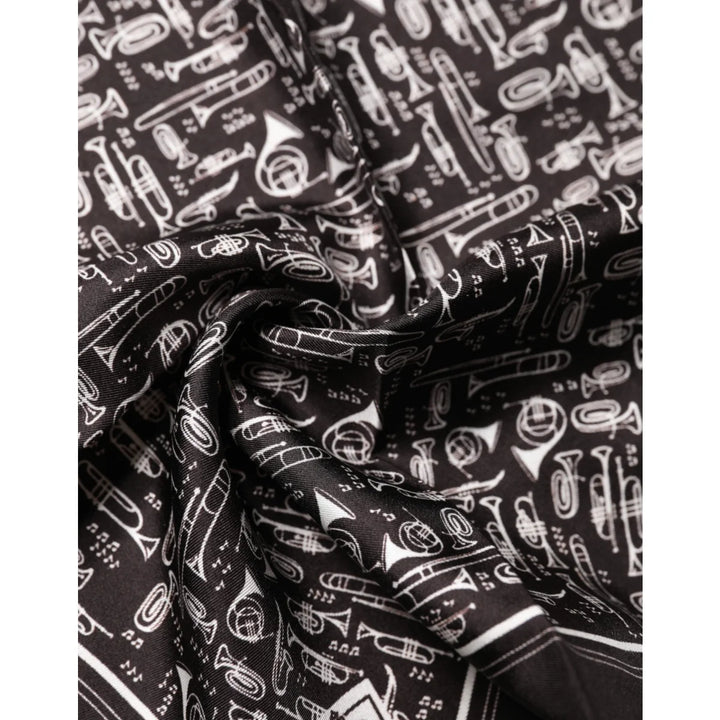 Dolce &amp; Gabbana Brown Jazz Club Square Handkerchief Men 32cm x 31cm Scarf