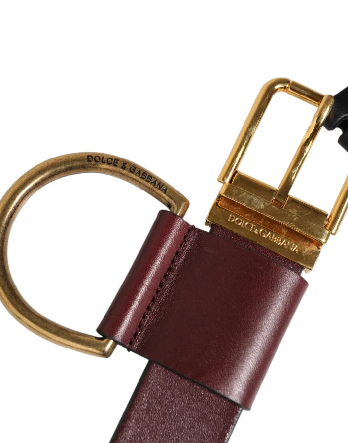 Dolce &amp; Gabbana Brown Key Ring Clip Attachments Buckle Belt
