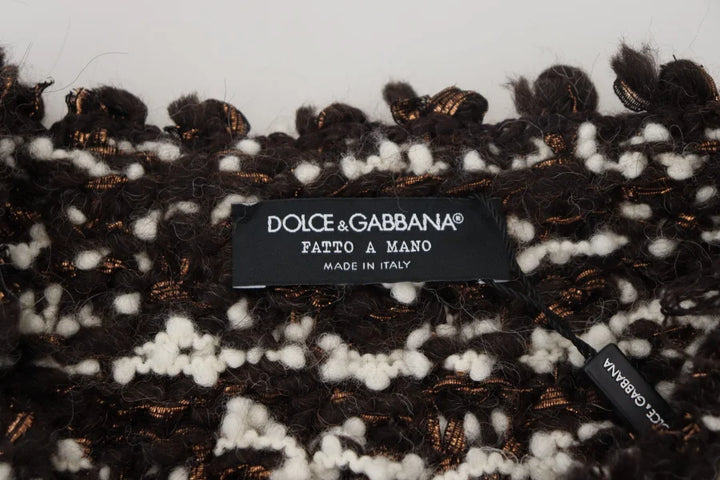 Dolce &amp; Gabbana Brown Knitted Wool Fatto A Mano Sweater