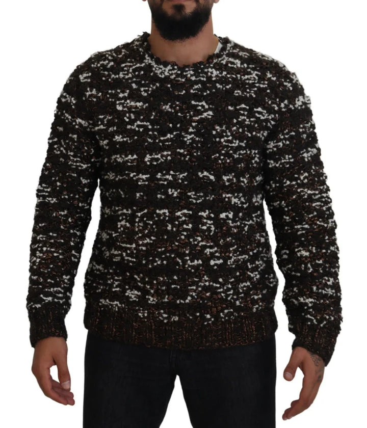 Dolce &amp; Gabbana Brown Knitted Wool Fatto A Mano Sweater