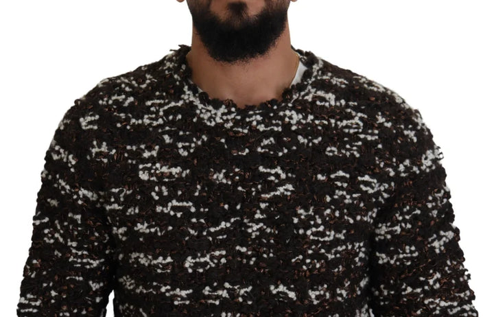 Dolce &amp; Gabbana Brown Knitted Wool Fatto A Mano Sweater
