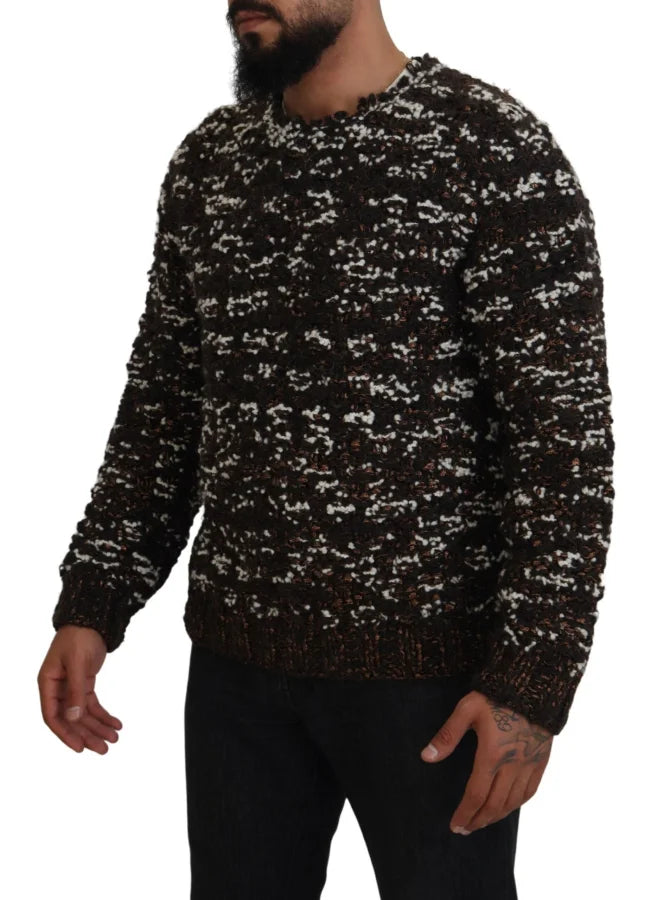 Dolce &amp; Gabbana Brown Knitted Wool Fatto A Mano Sweater