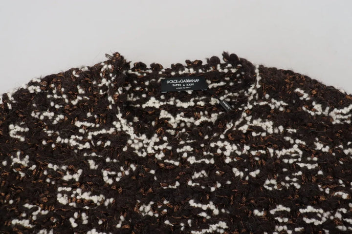 Dolce &amp; Gabbana Brown Knitted Wool Fatto A Mano Sweater