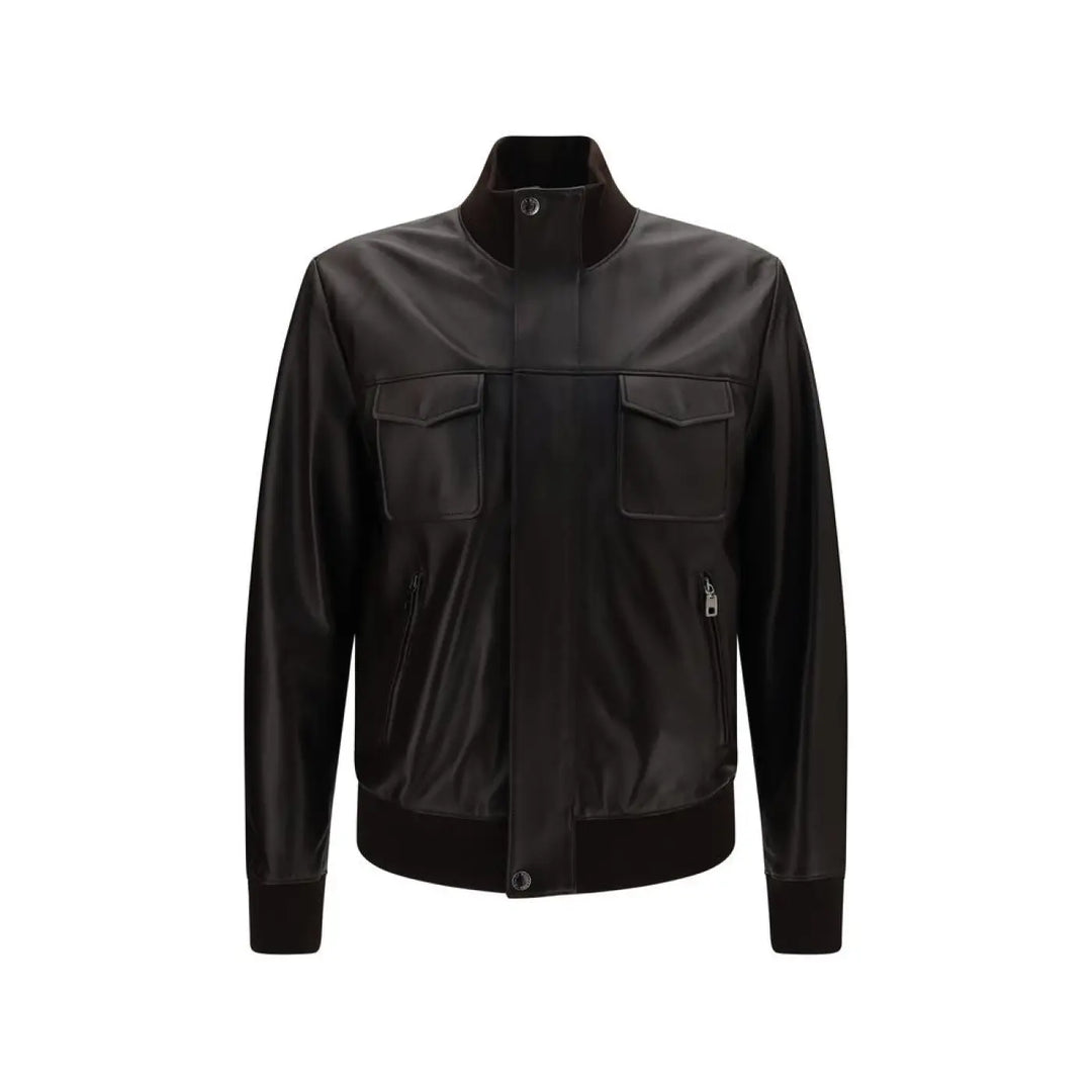 Dolce &amp; Gabbana Brown Lamb Ovis Aries Bomber