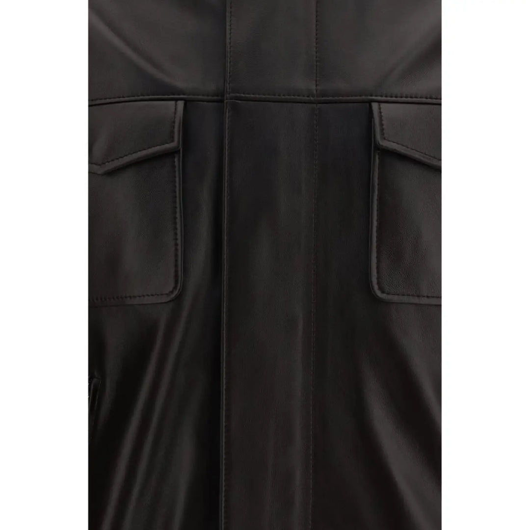 Dolce &amp; Gabbana Brown Lamb Ovis Aries Bomber