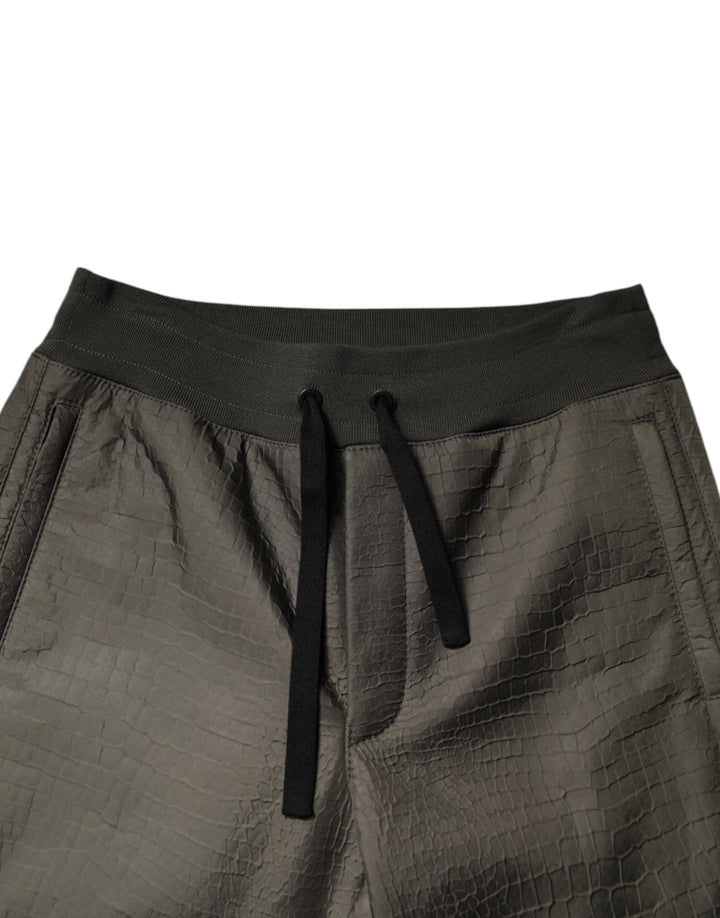 Dolce &amp; Gabbana Brown Lambskin Leather Men Sweatpants Pants
