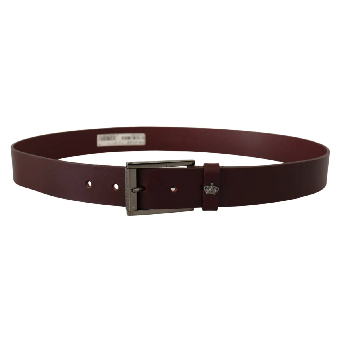 Dolce and Gabbana Brown Leather Belt with Silver Metal Buckle &