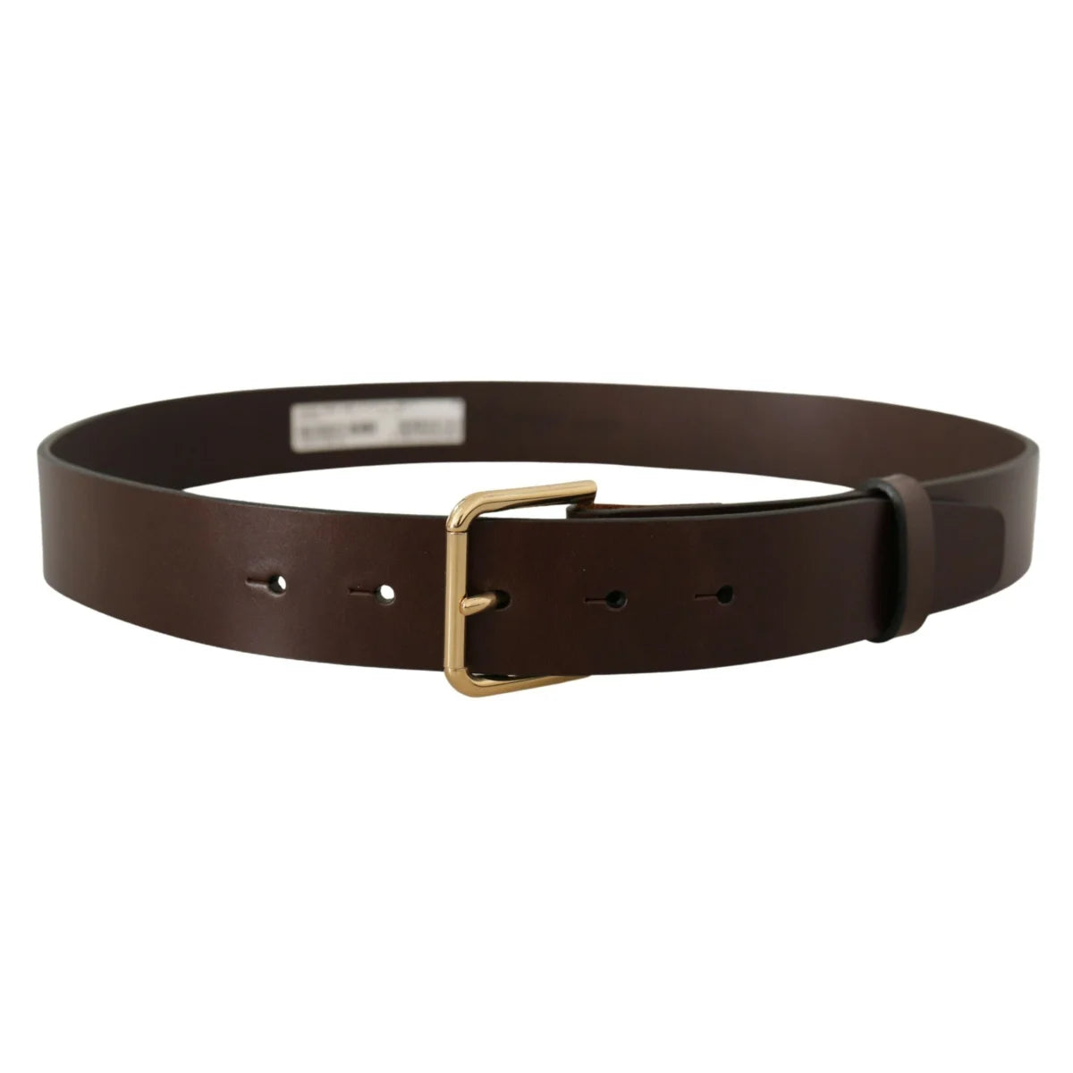 Dolce & Gabbana Brown Leather Belt with Striking Logo Buckle