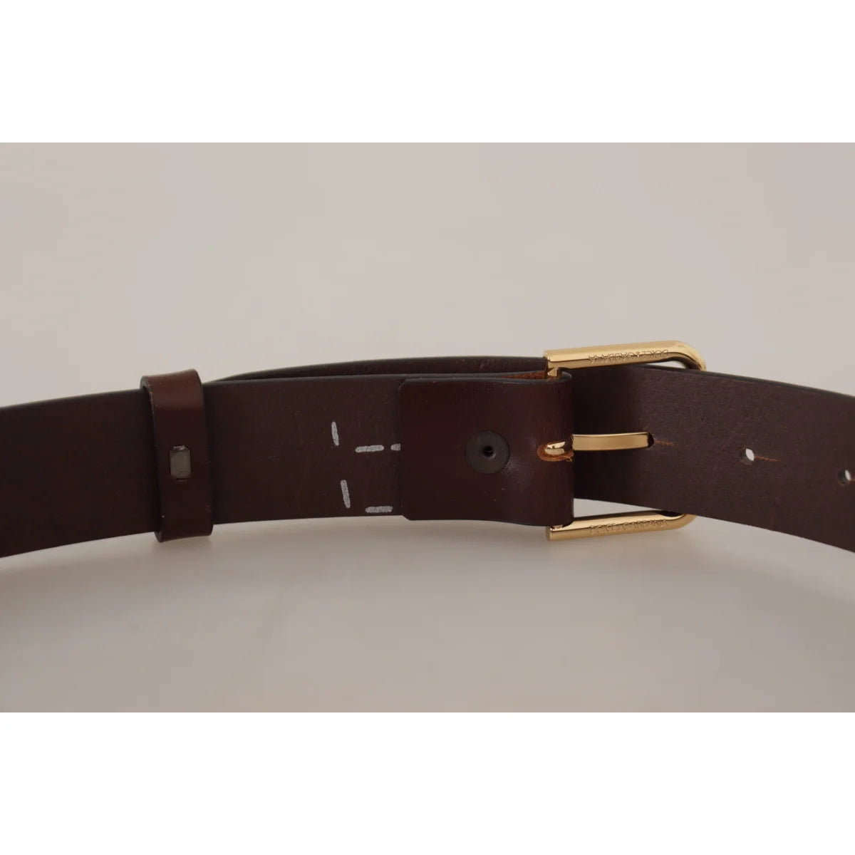 Dolce & Gabbana Brown Leather Belt with Striking Logo Buckle