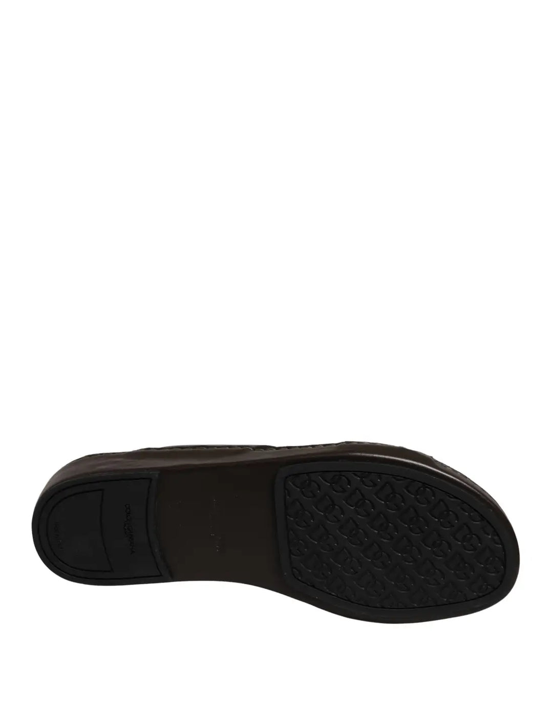 Dolce &amp; Gabbana Brown Leather Cutout DG Logo Sandals Shoes