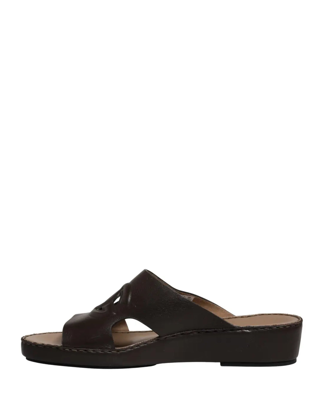 Dolce &amp; Gabbana Brown Leather Cutout DG Logo Sandals Shoes