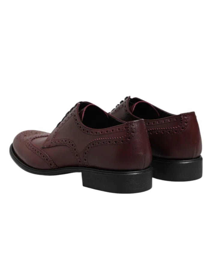 Dolce &amp; Gabbana Brown Leather Lace Up Derby Dress Shoes