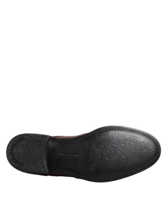 Dolce &amp; Gabbana Brown Leather Lace Up Derby Dress Shoes