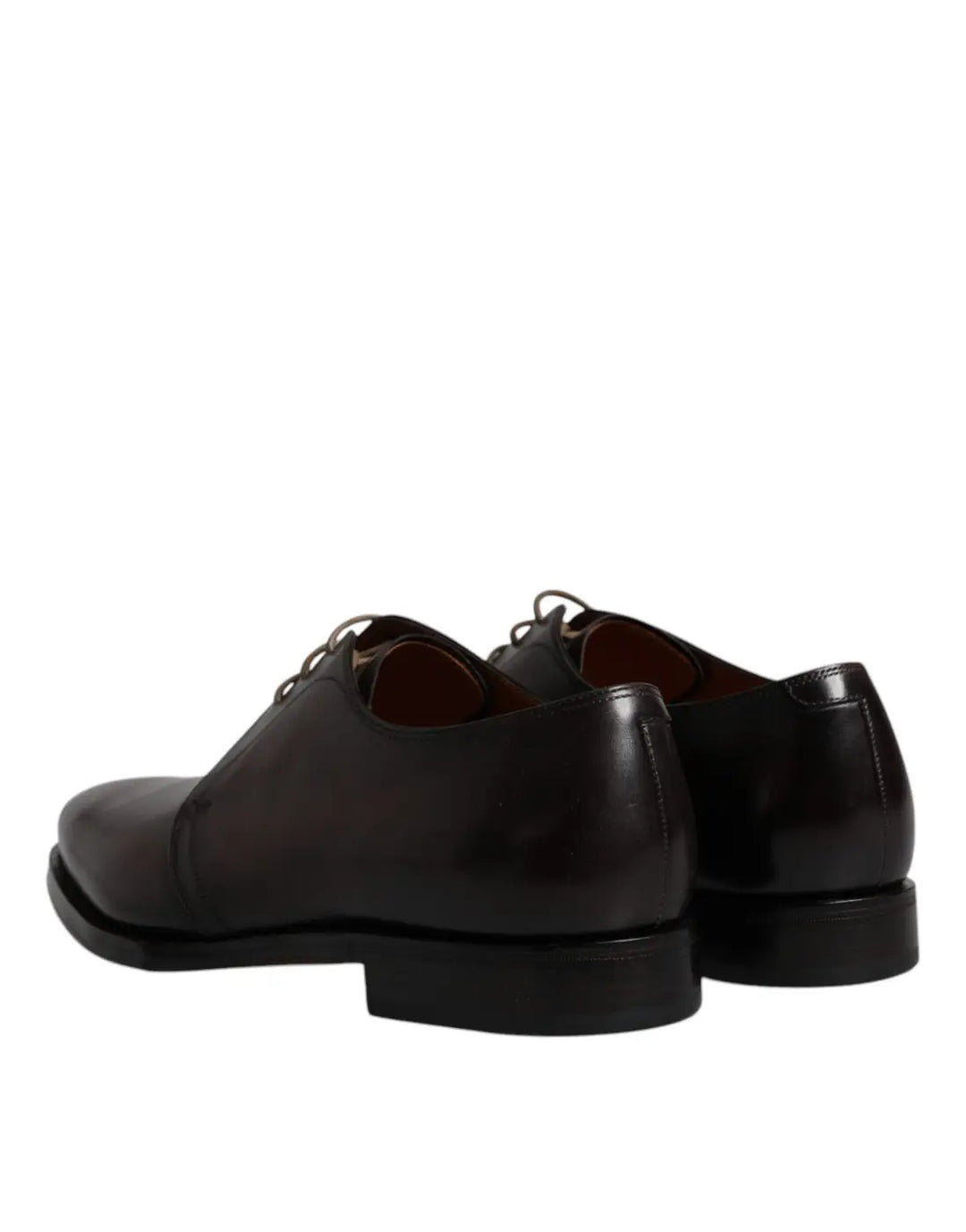 Dolce &amp; Gabbana Brown Leather Lace Up Men Derby Formal Shoes