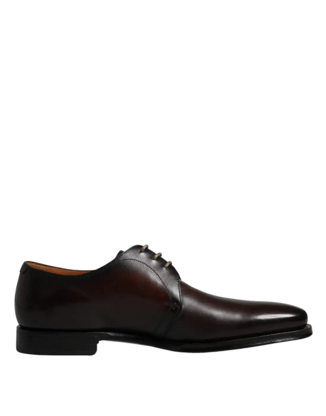 Dolce &amp; Gabbana Brown Leather Lace Up Men Derby Formal Shoes