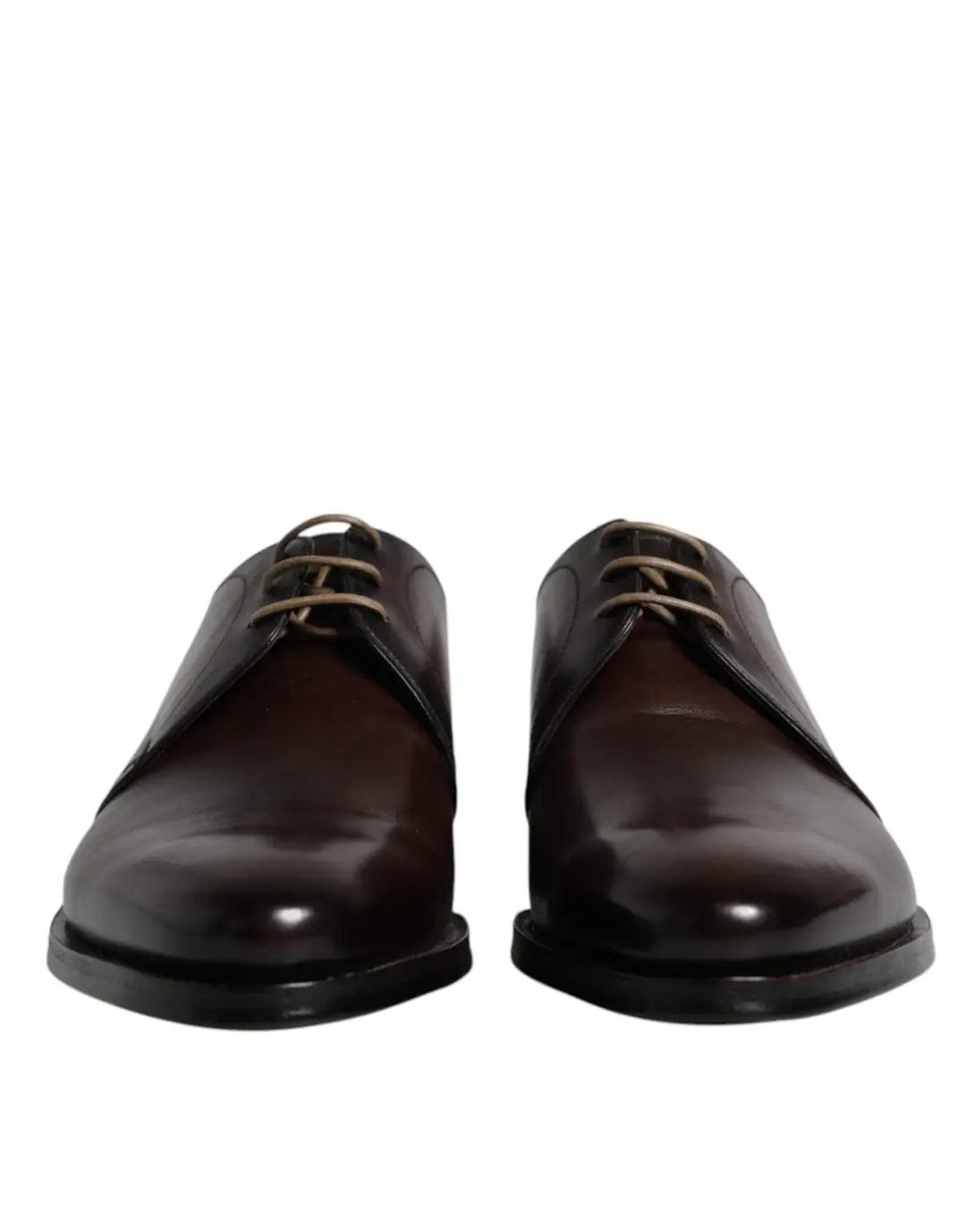 Dolce &amp; Gabbana Brown Leather Lace Up Men Derby Formal Shoes