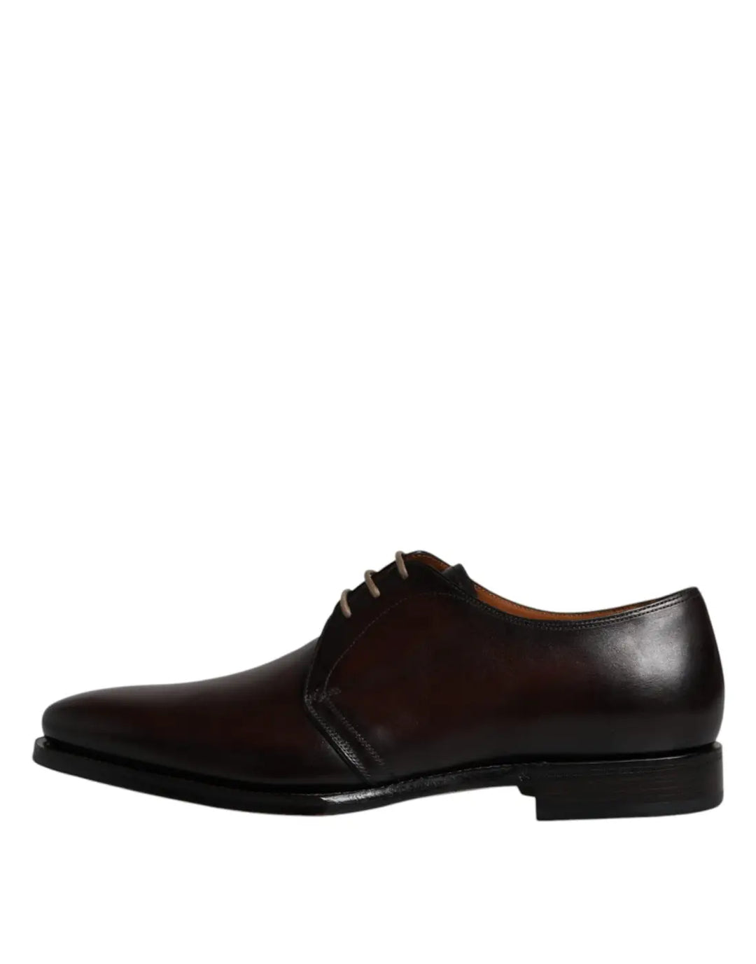 Dolce &amp; Gabbana Brown Leather Lace Up Men Derby Formal Shoes