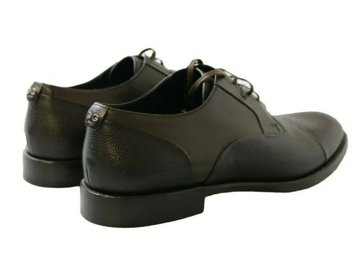 Dolce &amp; Gabbana Brown Leather Laceups Dress Mens Shoes