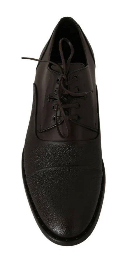 Dolce &amp; Gabbana Brown Leather Laceups Dress Mens Shoes