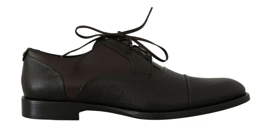Dolce &amp; Gabbana Brown Leather Laceups Dress Mens Shoes