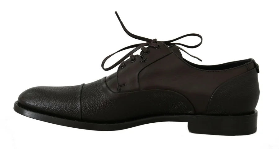 Dolce &amp; Gabbana Brown Leather Laceups Dress Mens Shoes