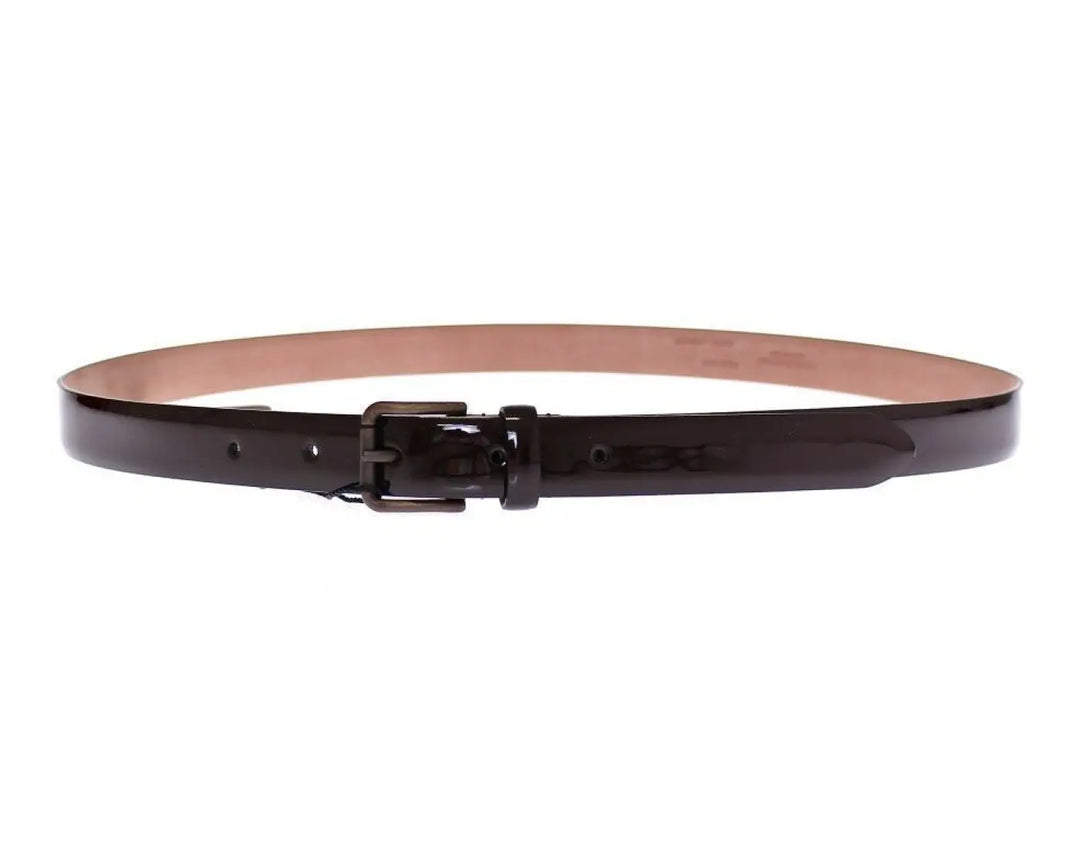 Dolce &amp; Gabbana Brown Leather Logo Belt Cintura