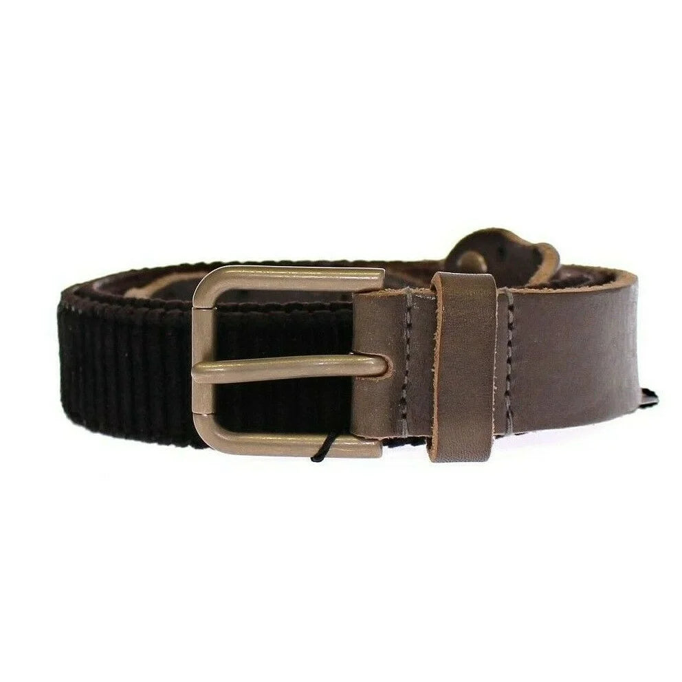 Dolce & Gabbana Brown Leather Logo Cintura Gürtel Belt