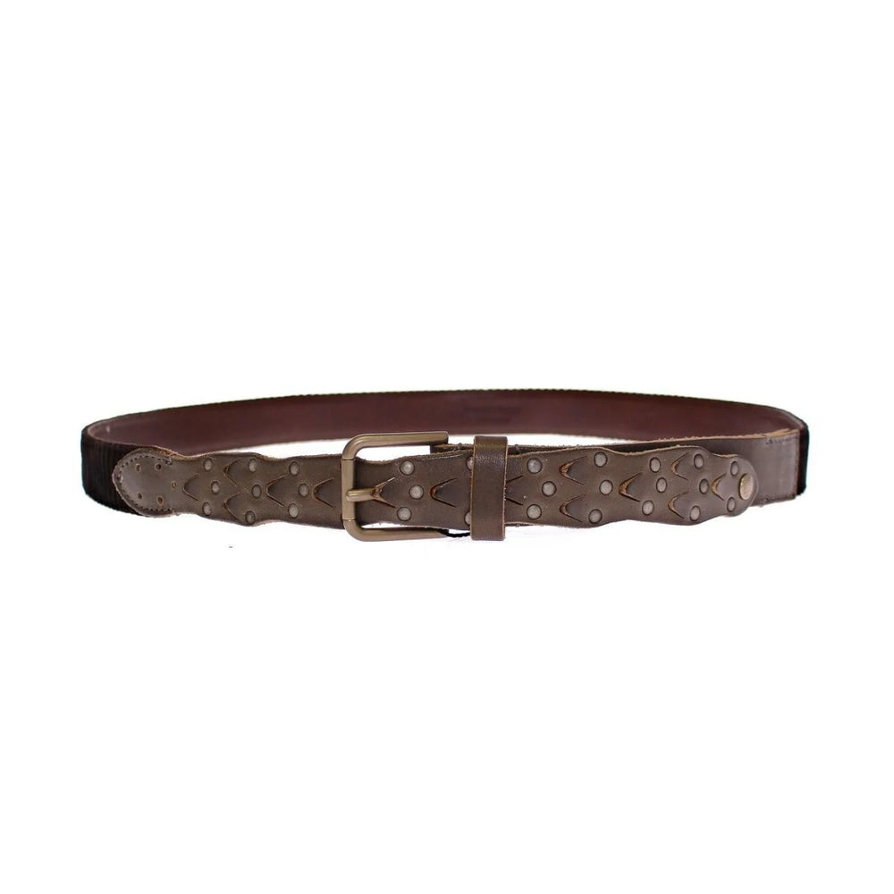 Dolce & Gabbana Brown Leather Logo Cintura Gürtel Belt