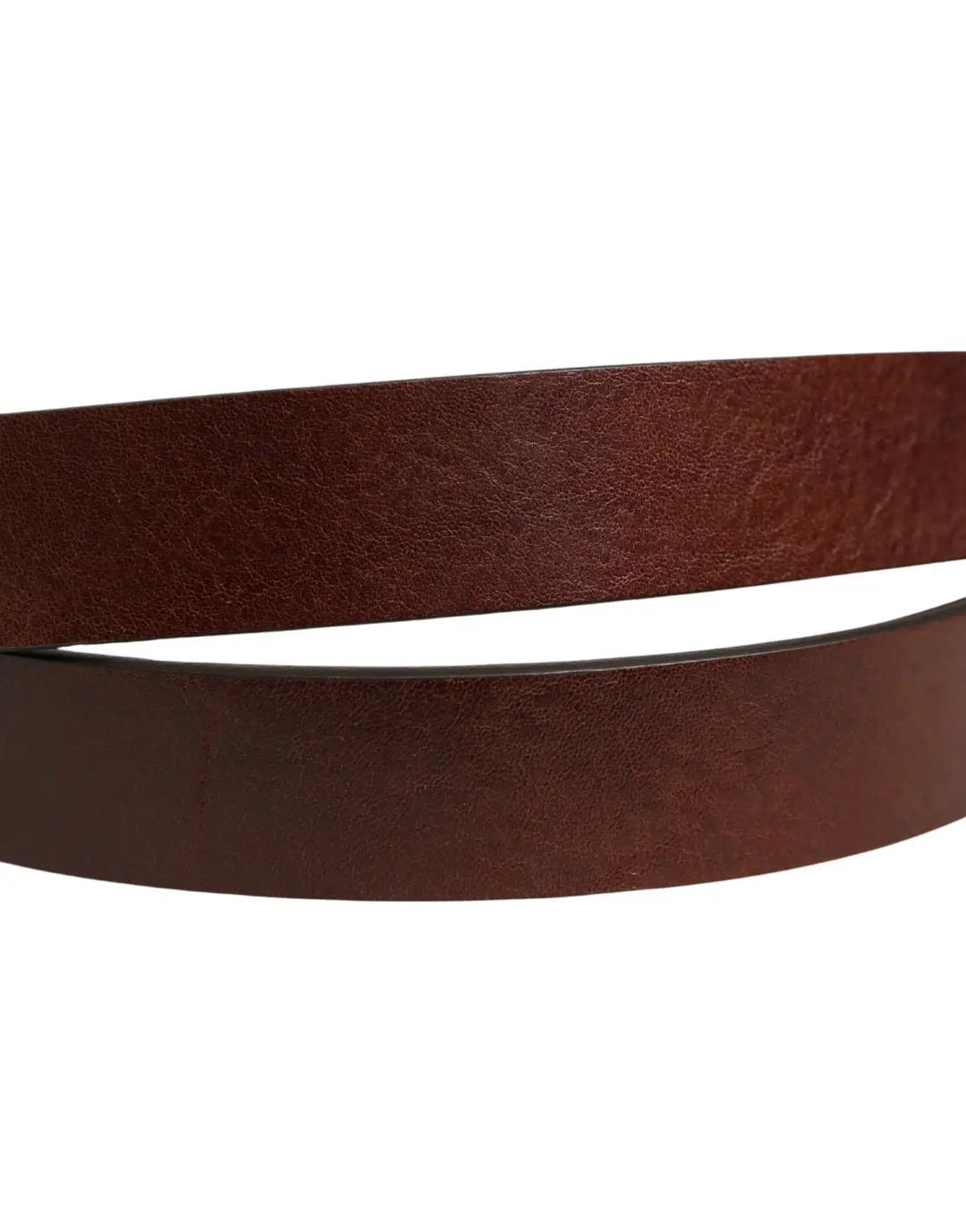 Dolce &amp; Gabbana Brown Leather Logo Metal Buckle Men Belt