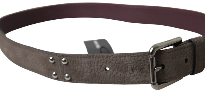 Dolce &amp; Gabbana Brown Leather Metal Buckle Men Cintura Belt