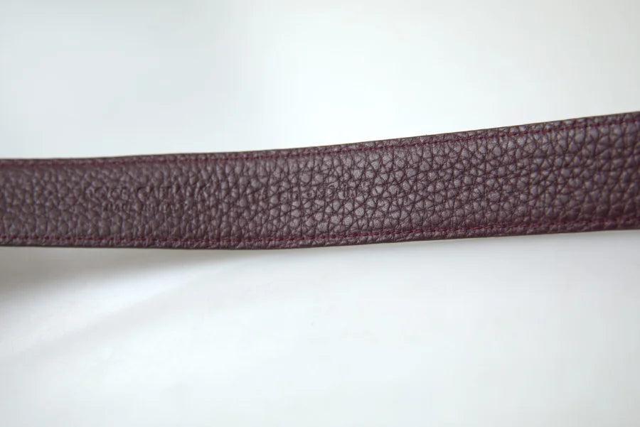 Dolce &amp; Gabbana Brown Leather Metal Buckle Men Cintura Belt