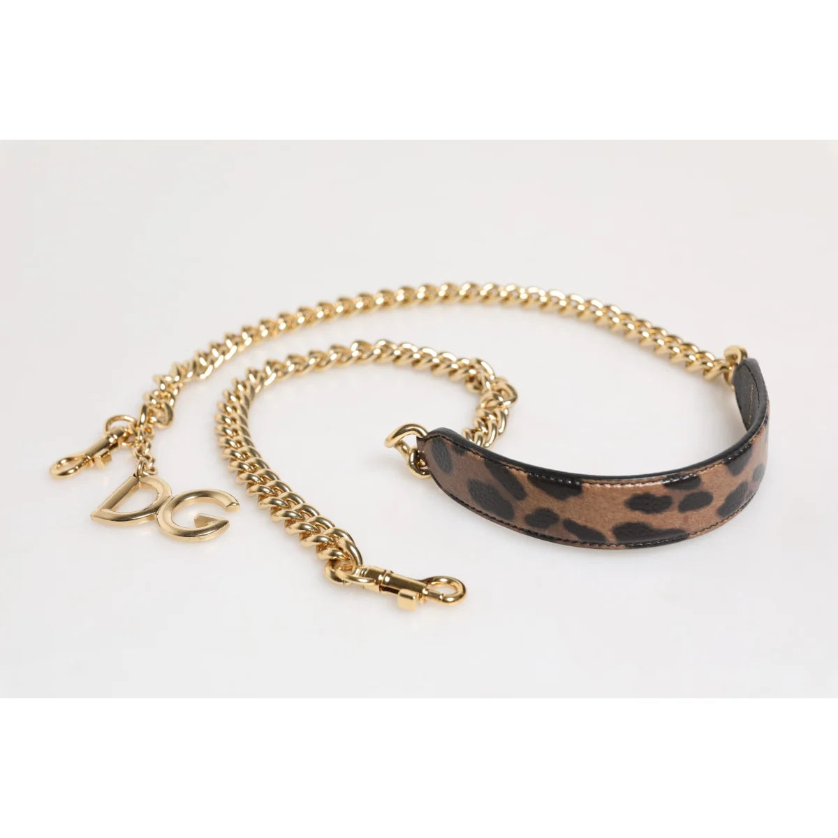 Dolce Gabbana Brown Leather Shoulder Strap with Lobster Clasps &