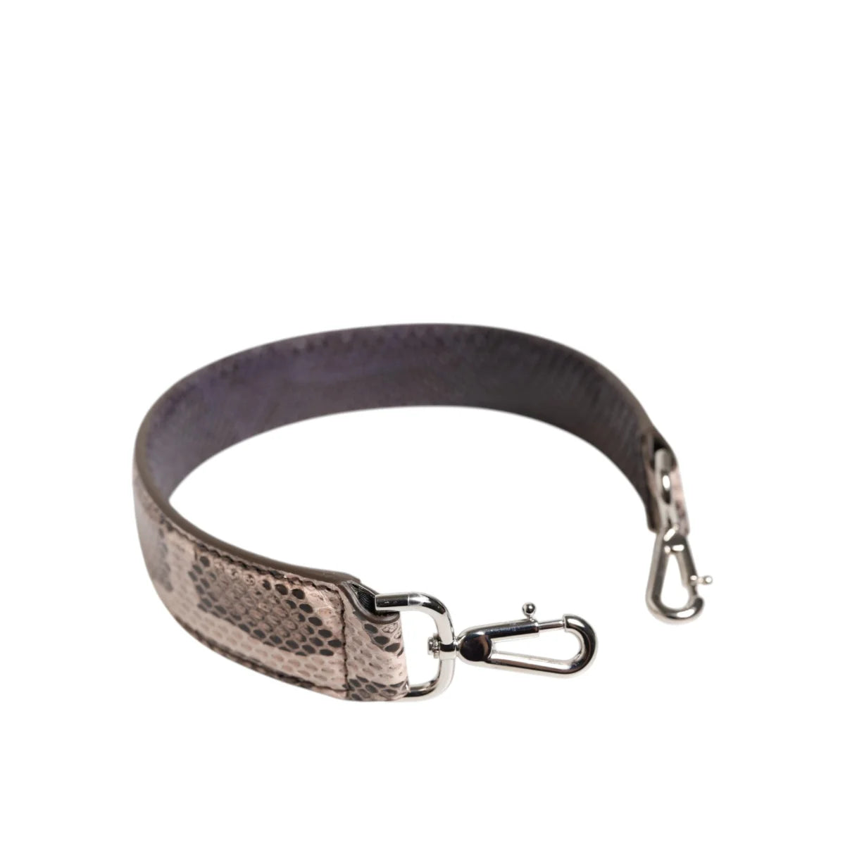 Dolce Gabbana Brown Leather Shoulder Strap with Silver-Tone Lobster Clasp &