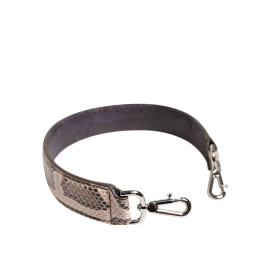 Dolce Gabbana Brown Leather Shoulder Strap with Silver-Tone Lobster Clasp &