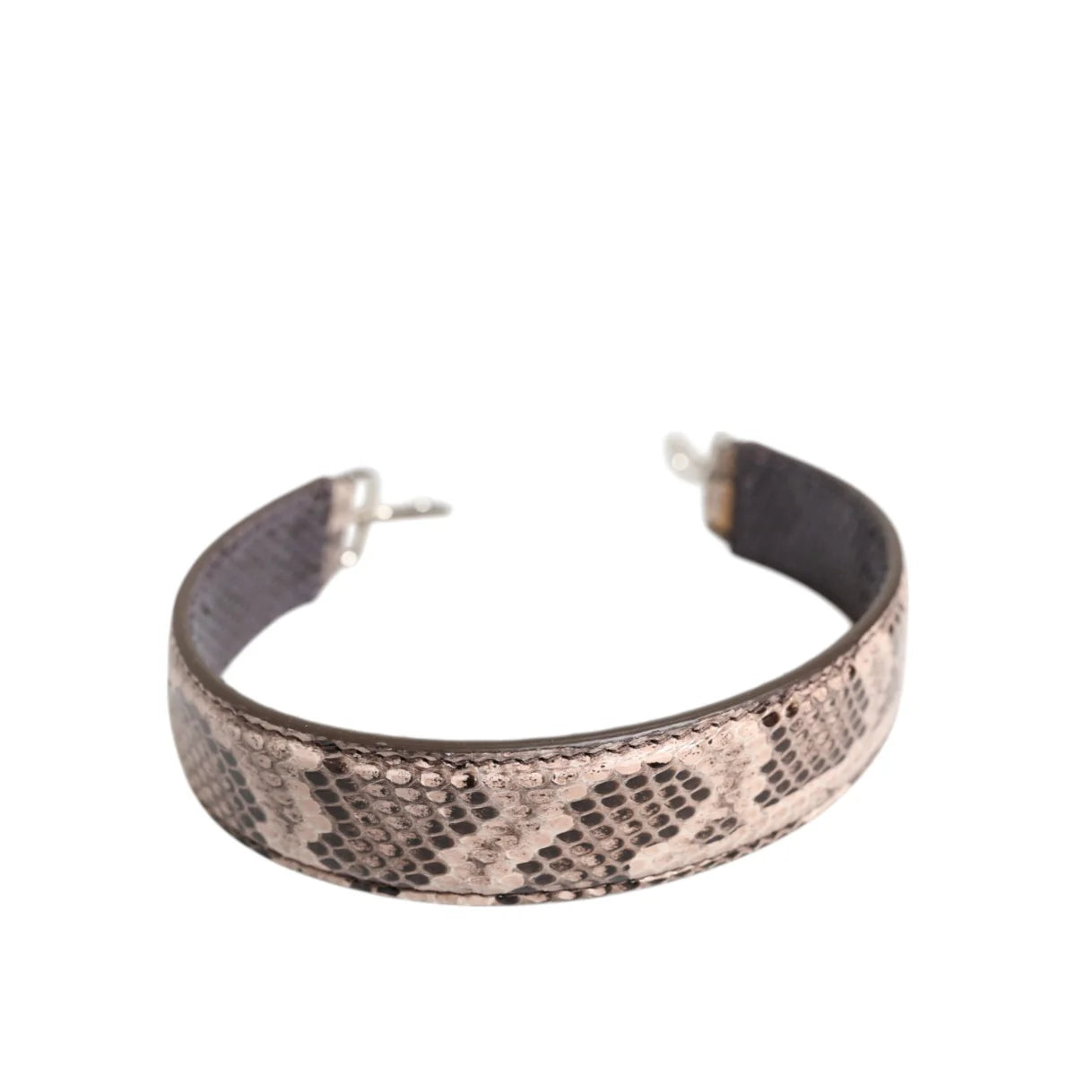 Dolce Gabbana Brown Leather Shoulder Strap with Silver-Tone Lobster Clasp &