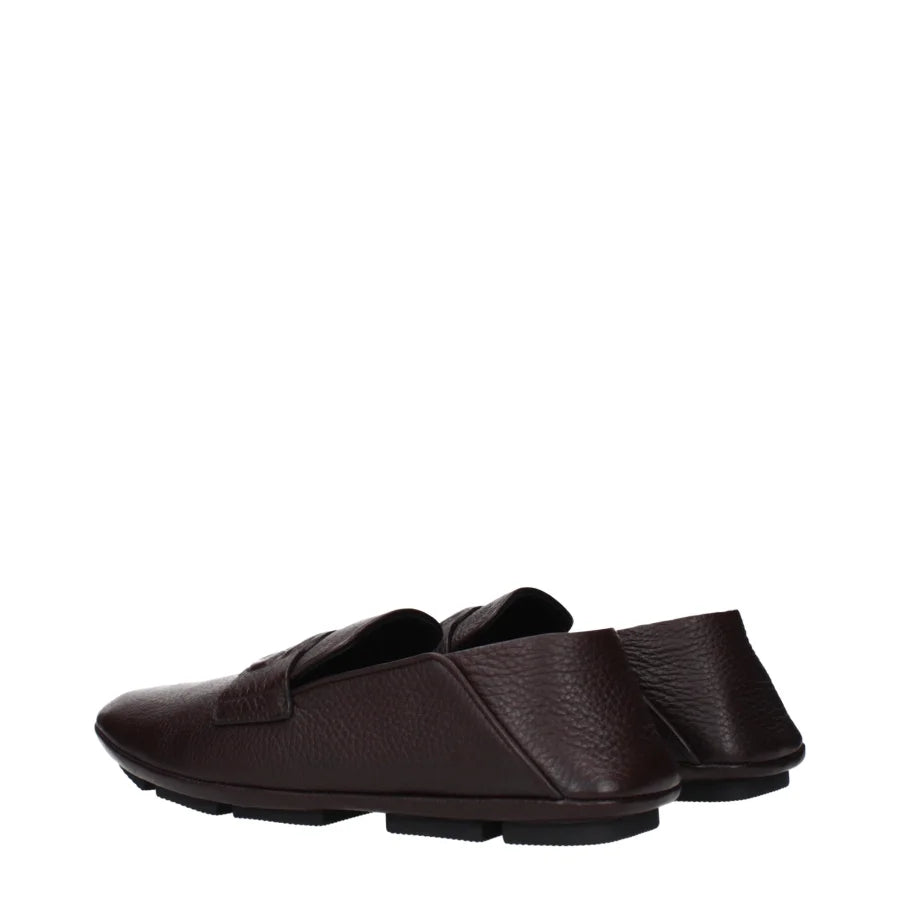 Dolce & Gabbana Brown Leather Slip-On Loafers