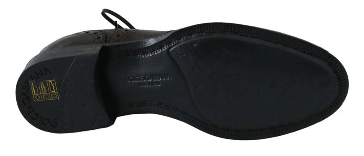 Dolce &amp; Gabbana Brown Leather Wingtip Derby Formal Shoes