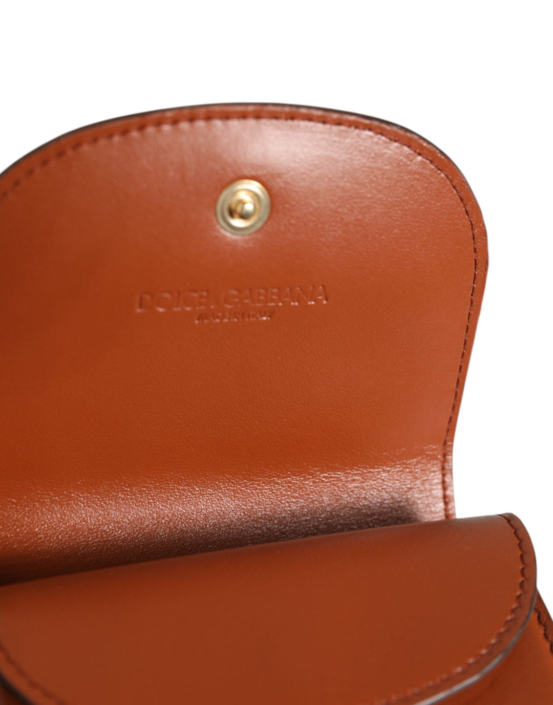 Dolce &amp; Gabbana Brown Leopard Print Calf Leather Small Coin Purse Wallet