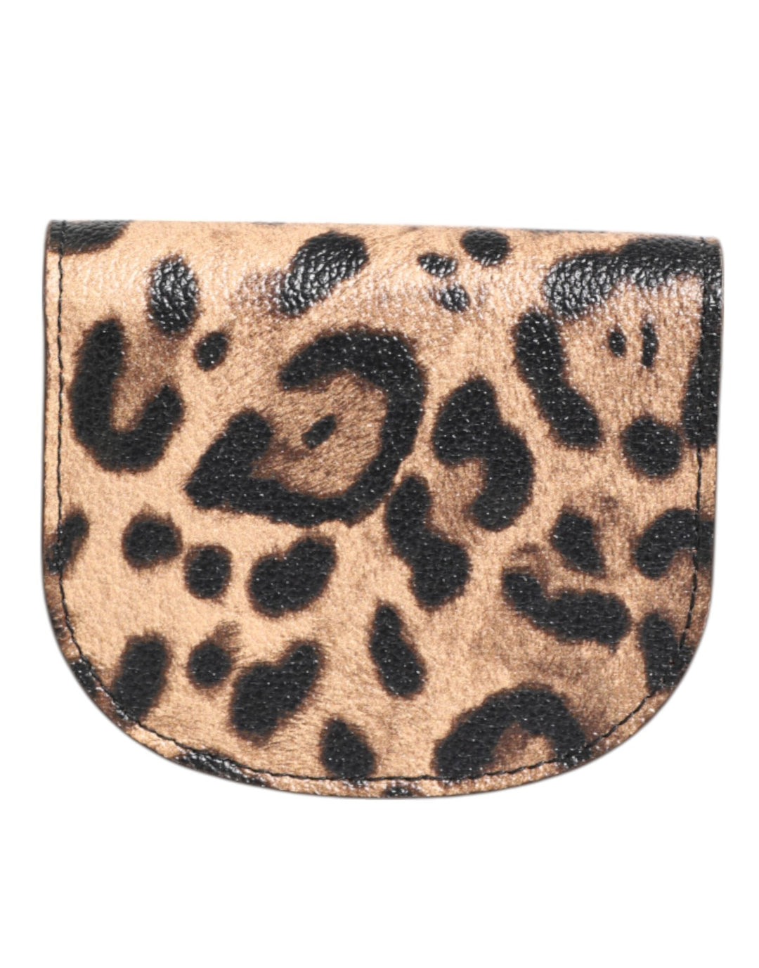 Dolce &amp; Gabbana Brown Leopard Print Calf Leather Small Coin Purse Wallet