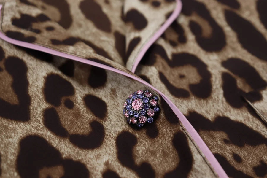 Dolce &amp; Gabbana Brown Leopard Print Long Sleeves Blouse Top