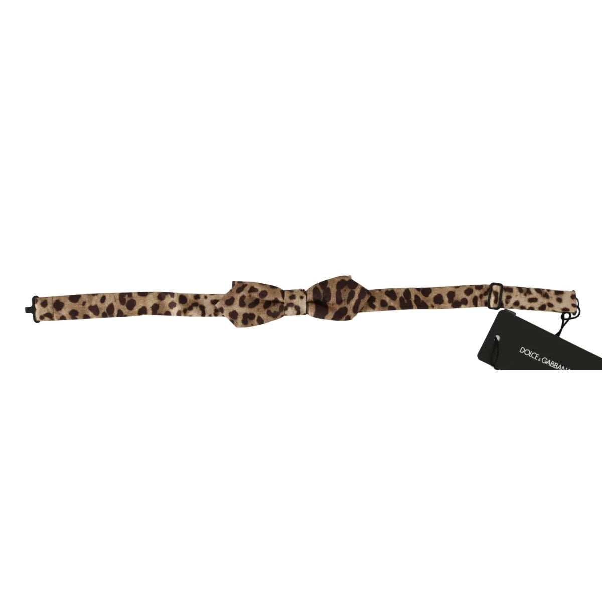 Dolce & Gabbana Brown Leopard Silk Adjustable Neck Papillon Men Bow Tie