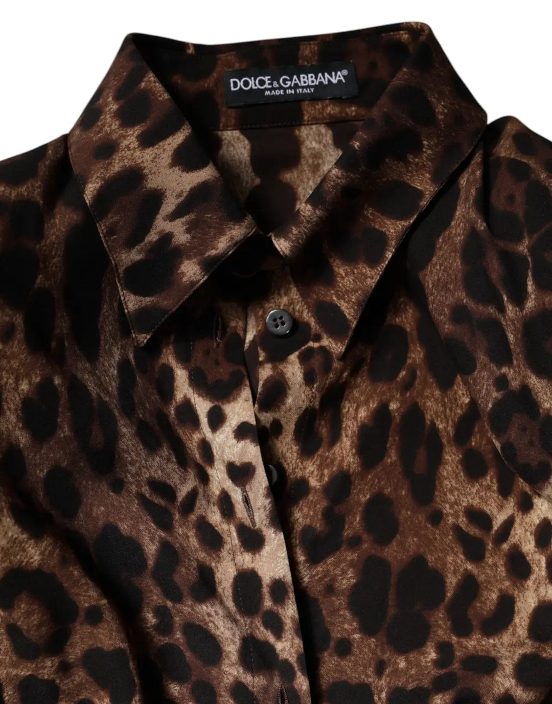 Dolce &amp; Gabbana Brown Leopard Silk Button Down Coat Jacket