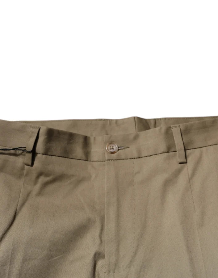 Dolce &amp; Gabbana Brown Logo Men Casual Tapered Pants