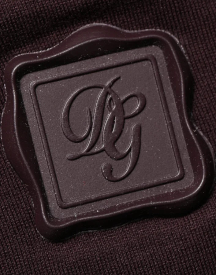 Dolce &amp; Gabbana Brown Logo Plaque Cotton Crew Neck T-shirt