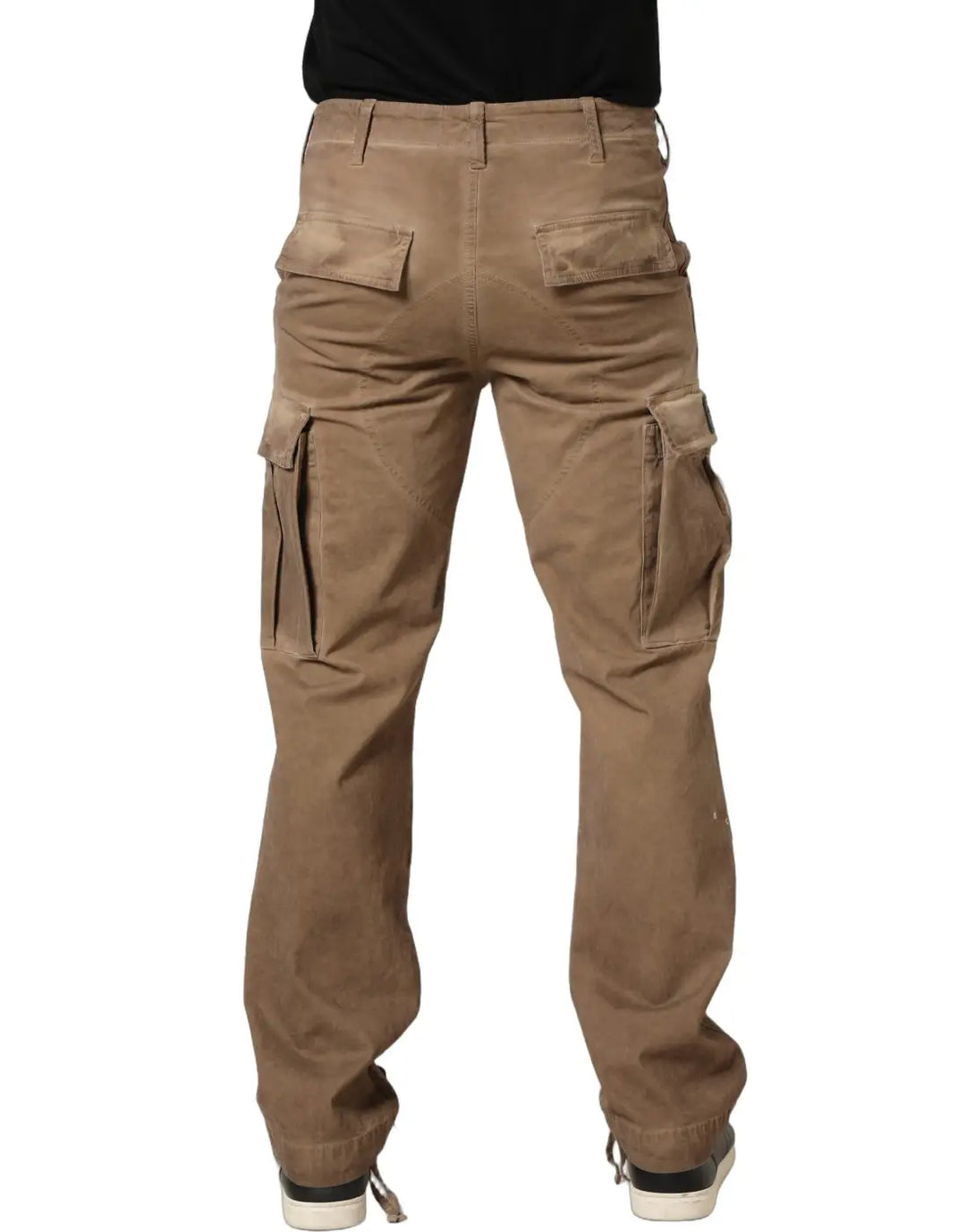 Dolce &amp; Gabbana Brown Mid Waist Cargo Straight Trouser Pants