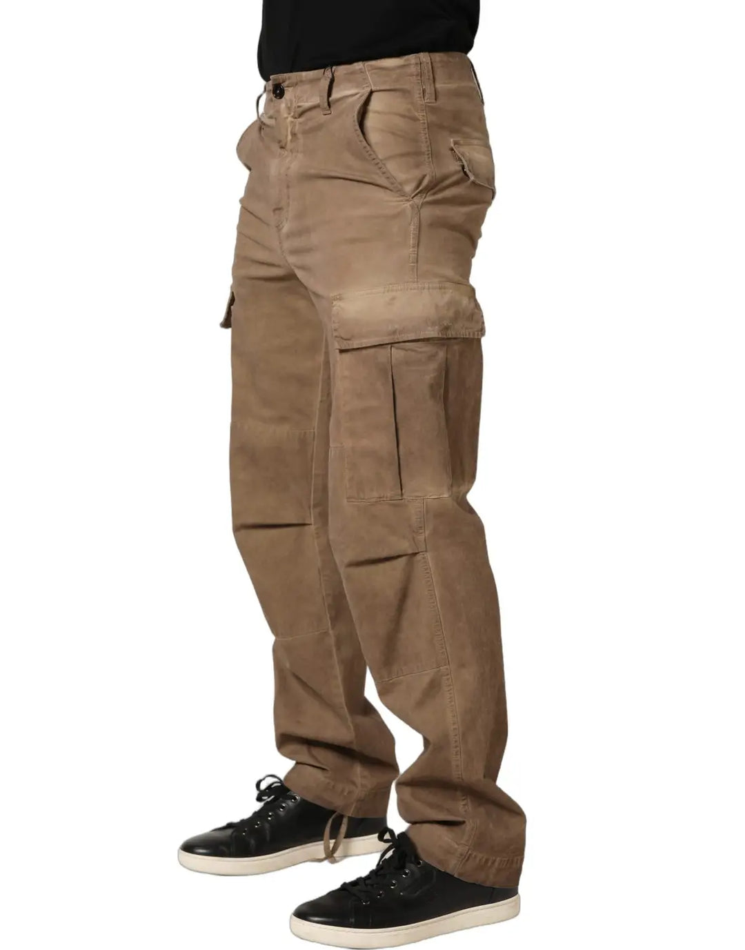 Dolce &amp; Gabbana Brown Mid Waist Cargo Straight Trouser Pants