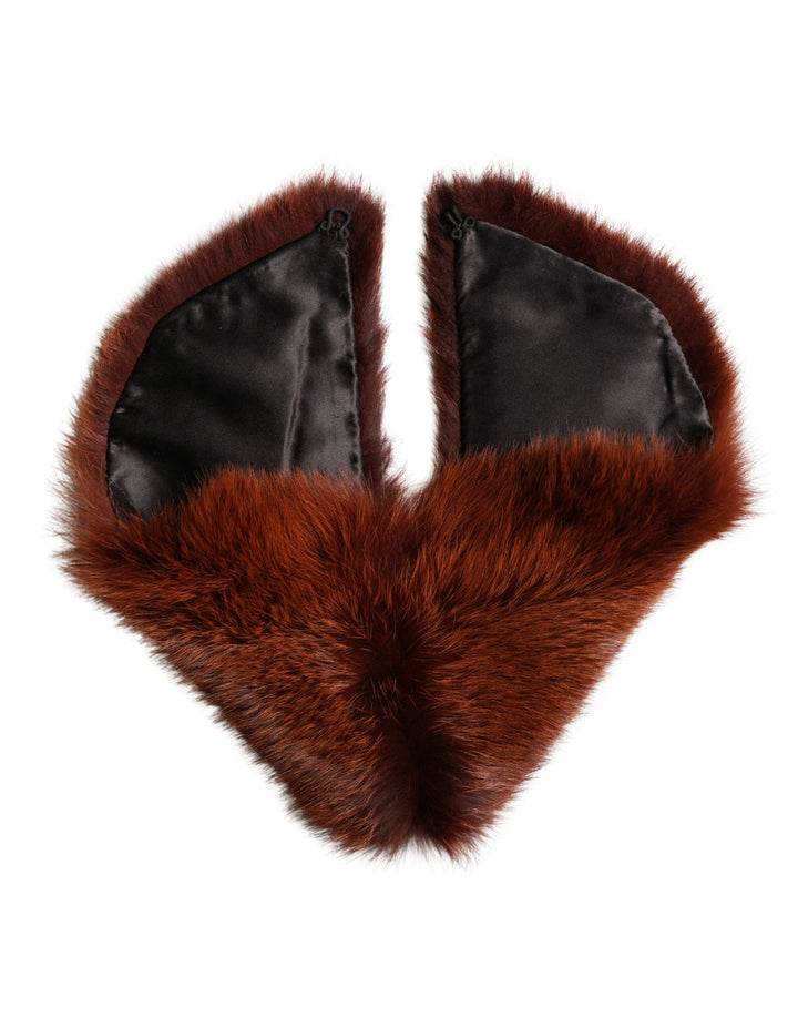 Dolce &amp; Gabbana Brown Mink Fur Collar Women Neck Wrap 60cm x 14cm Scarf