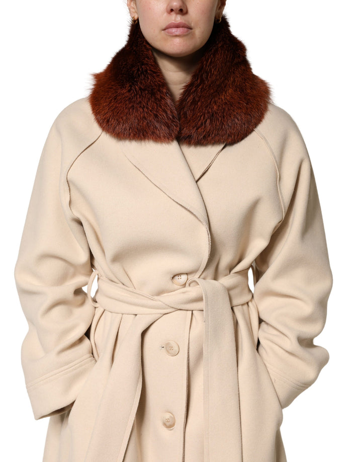 Dolce &amp; Gabbana Brown Mink Fur Collar Women Neck Wrap 60cm x 14cm Scarf