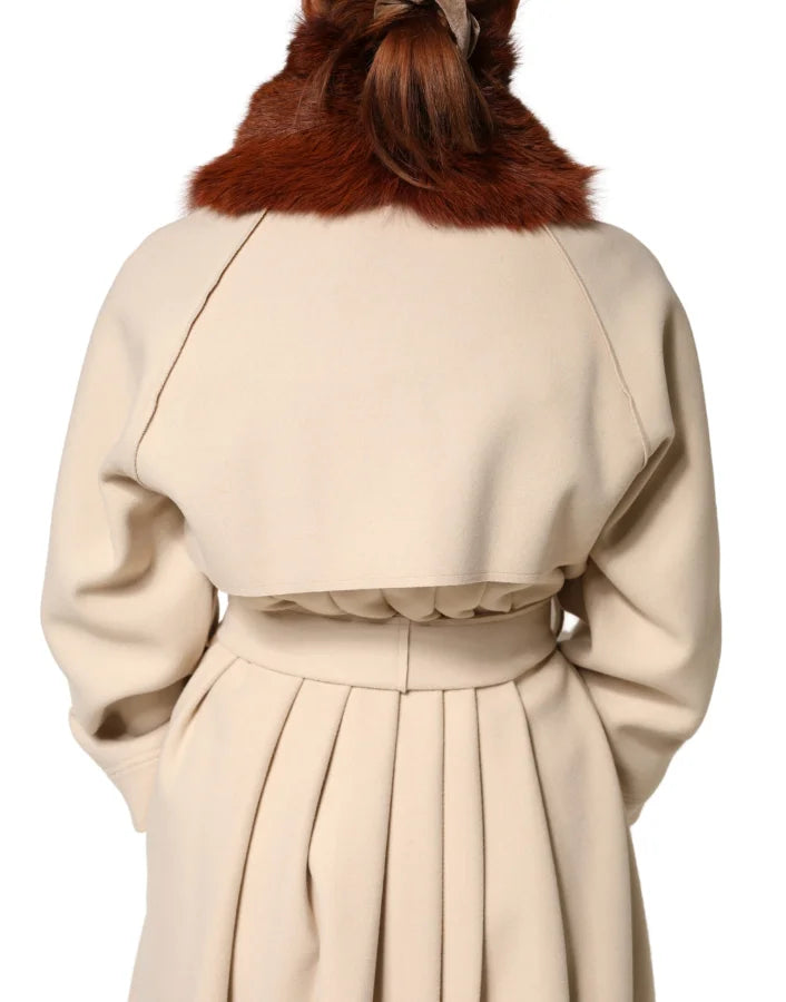 Dolce & Gabbana Brown Mink Fur Collar Women Neck Wrap 60cm x 14cm Scarf