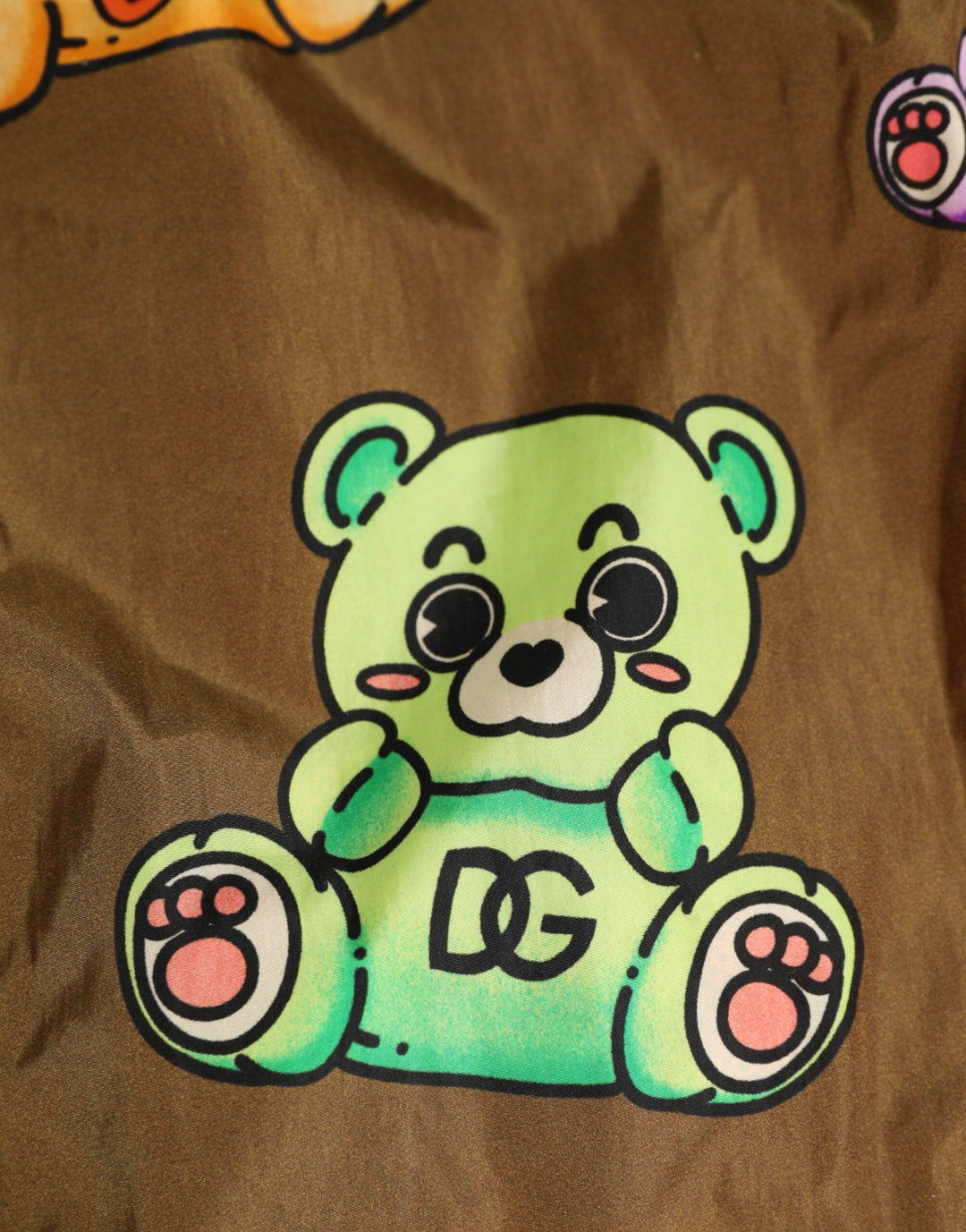 Dolce &amp; Gabbana Brown Multicolor Teddy Bear Men Shorts Swimwear